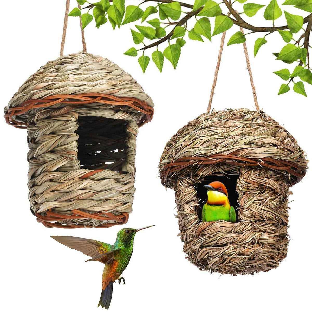 Handmade Straw Bird Nest – Natural Creative Nesting House for Garden Birds