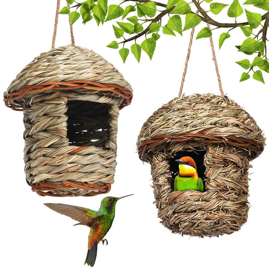 Handmade Straw Bird Nest – Natural Creative Nesting House for Garden Birds