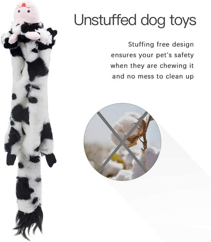 Dog Squeaky Toys 5 Pack, Pet Crinkle Toy No Stuffing Animals Plush, Dog Chew for Large and Medium, Doggie Teething for Boredom