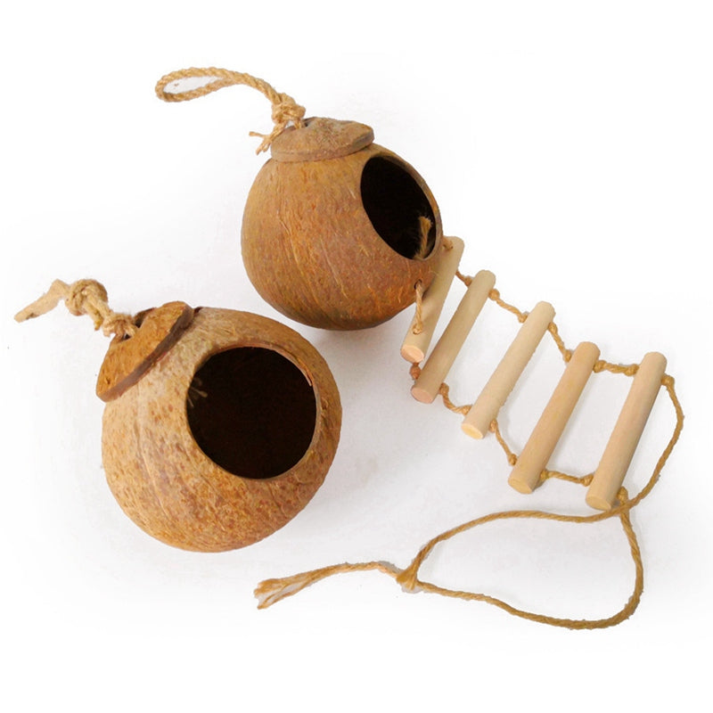 Natural Coconut Shell Bird Nest – Handcrafted Nesting House for Garden & Aviary Birds