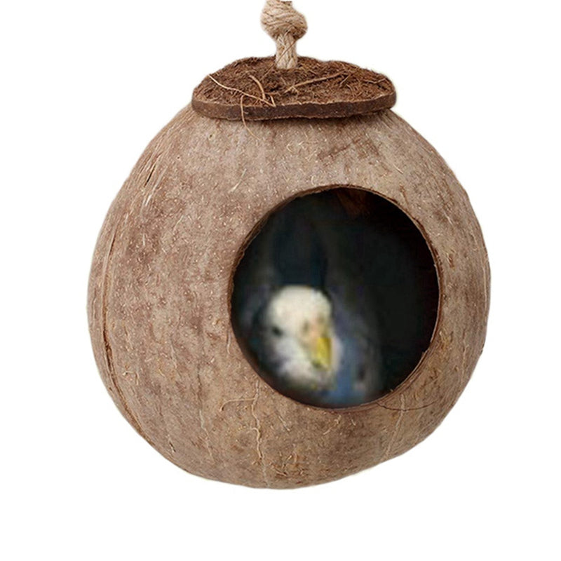 Natural Coconut Shell Bird Nest – Handcrafted Nesting House for Garden & Aviary Birds