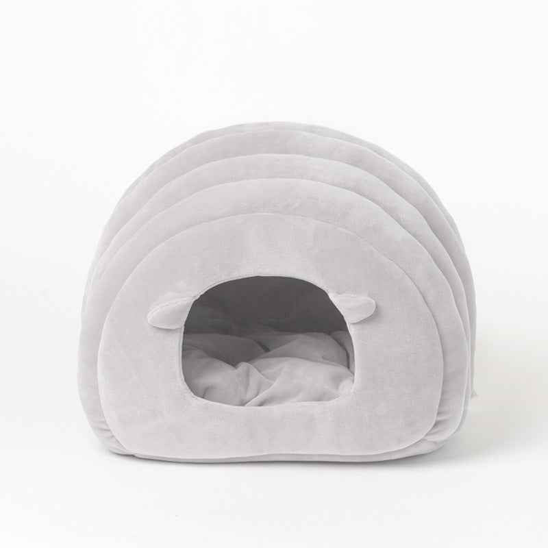 Winter Cat Cave Bed – Warm Enclosed Nest for Indoor Cats