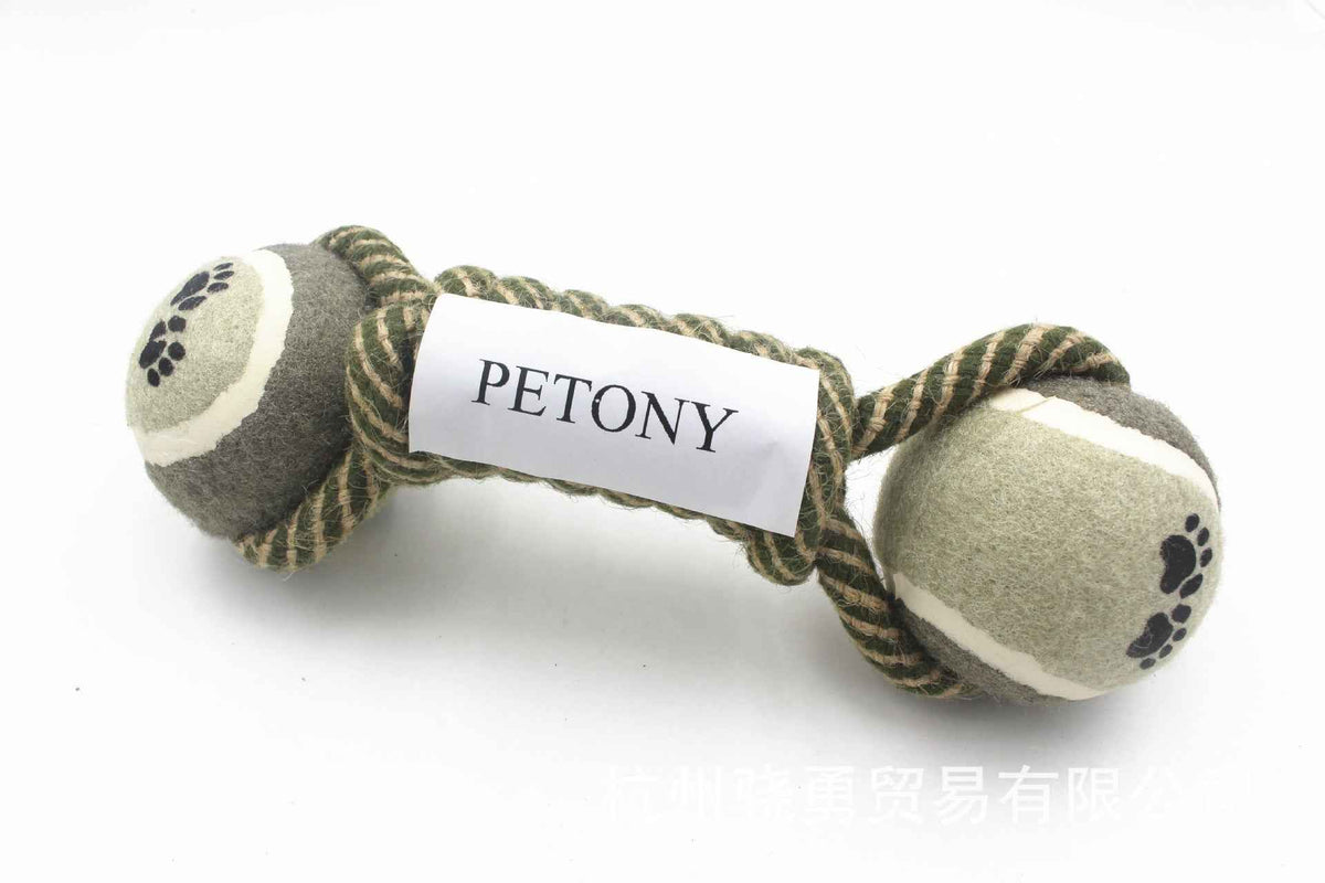 Dog Rope Chew Toy – Tennis Ball Dental Cleaning Toy