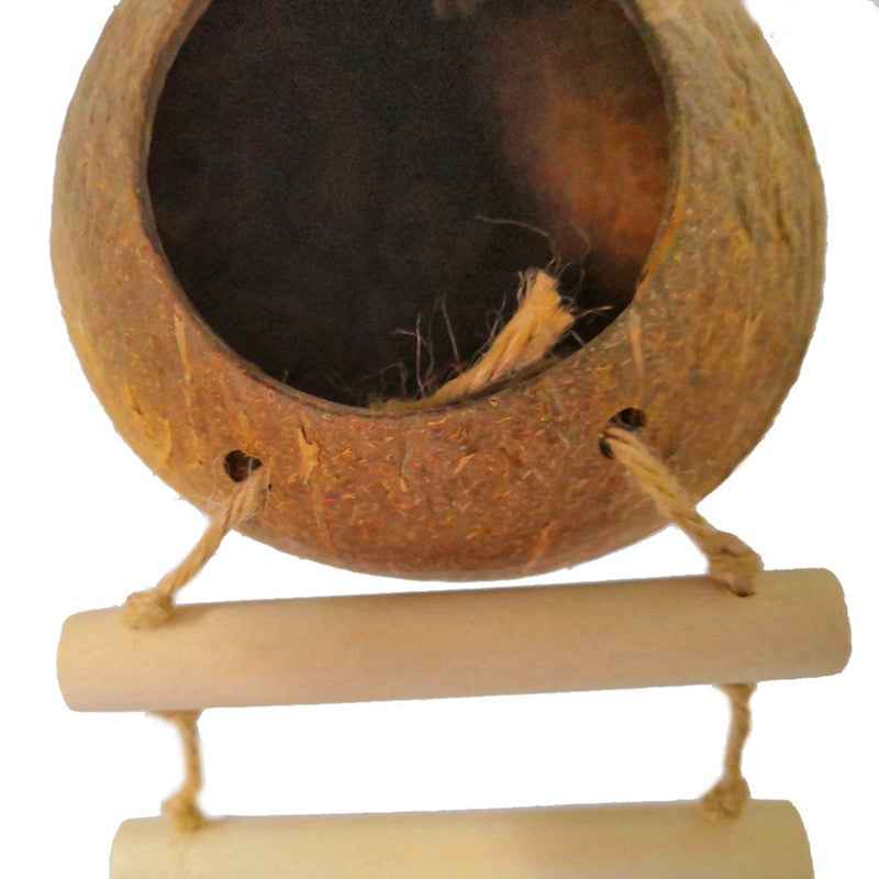 Natural Coconut Shell Bird Nest – Handcrafted Nesting House for Garden & Aviary Birds