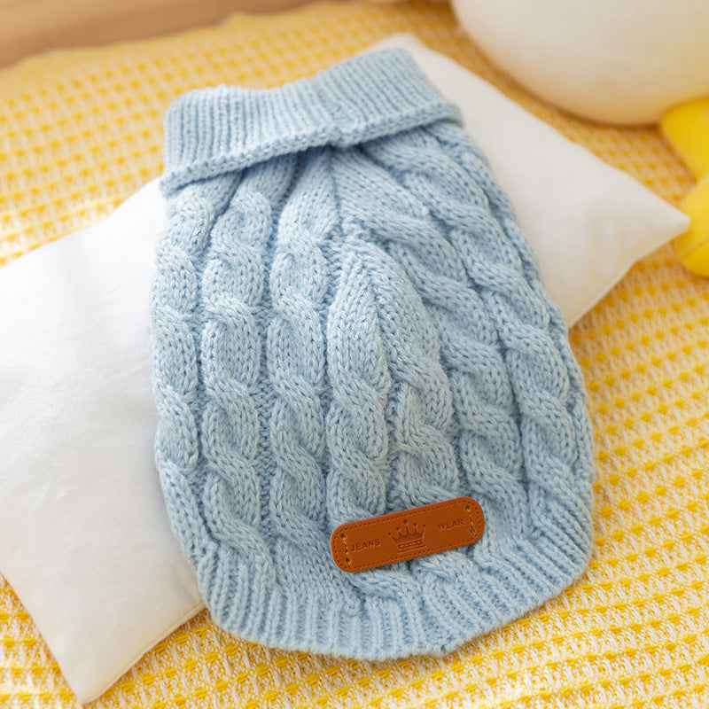 Twisted Knit Dog Sweater