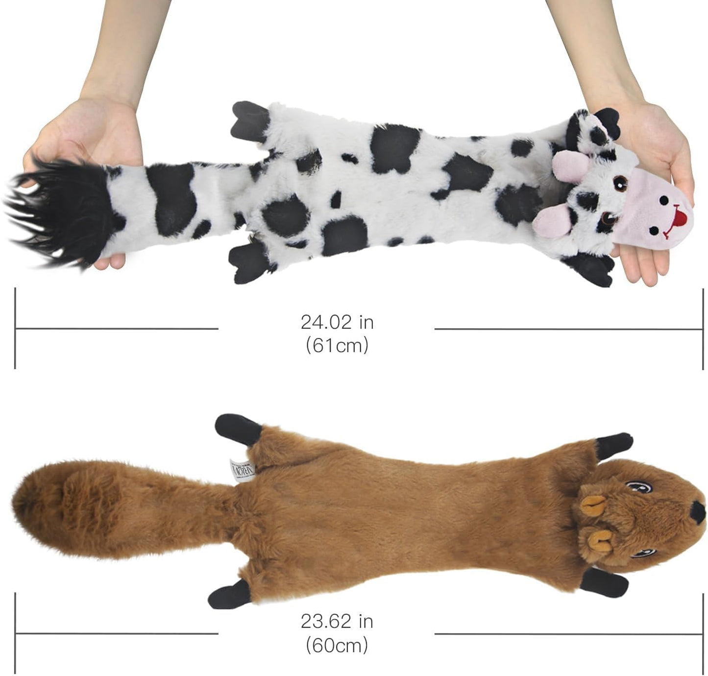 Dog Squeaky Toys 5 Pack, Pet Crinkle Toy No Stuffing Animals Plush, Dog Chew for Large and Medium, Doggie Teething for Boredom