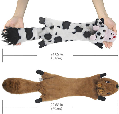 Dog Squeaky Toys 5 Pack, Pet Crinkle Toy No Stuffing Animals Plush, Dog Chew for Large and Medium, Doggie Teething for Boredom