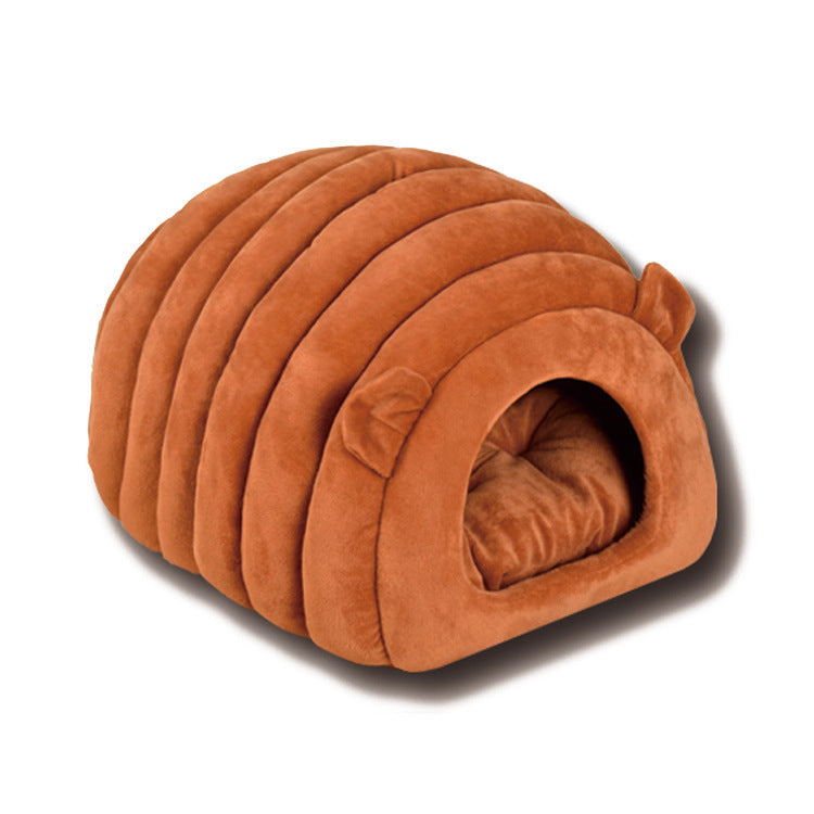 Winter Cat Cave Bed - Cozy and warm enclosed cat nest for indoor cats to sleep and relax.
