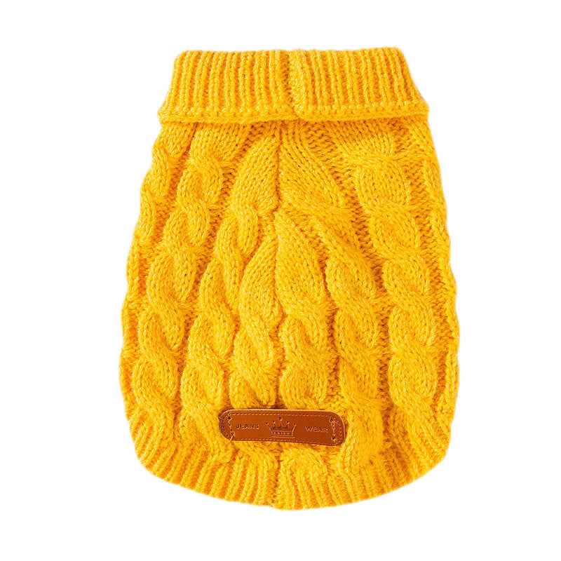Twisted Knit Dog Sweater