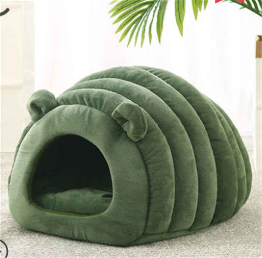 Winter Cat Cave Bed – Warm Enclosed Nest for Indoor Cats