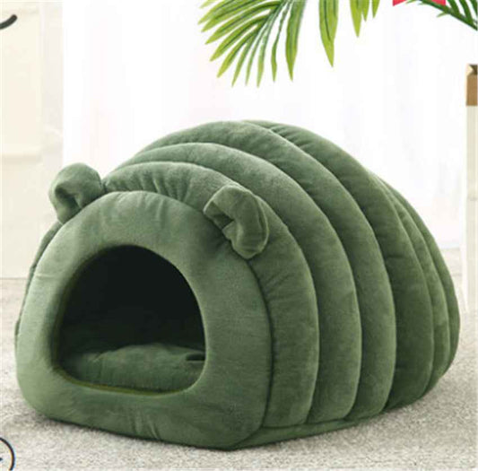 Winter Cat Cave Bed – Warm Enclosed Nest for Indoor Cats