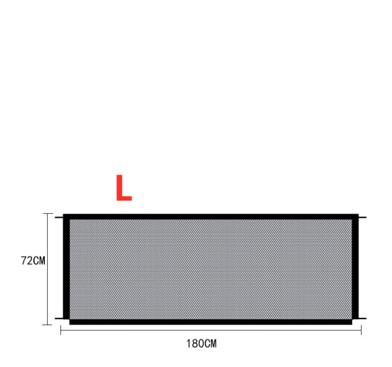 Image of a Portable Dog Safety Fence measuring 180cm in length and 72cm in height, designed for pet safety and convenience.
