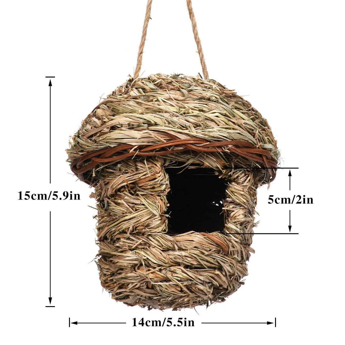 Handmade Straw Bird Nest – Natural Creative Nesting House for Garden Birds