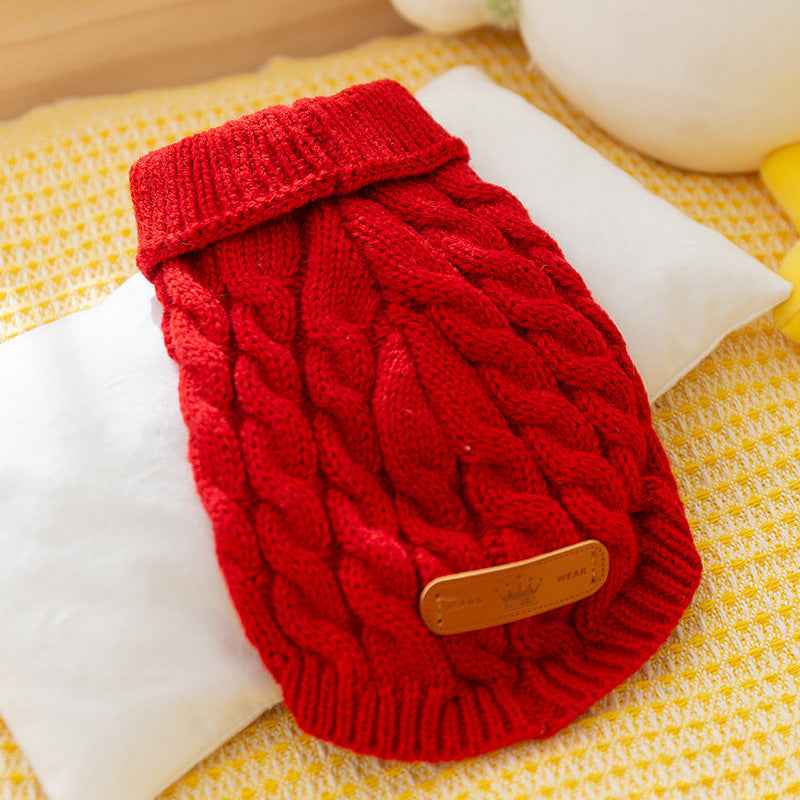 Twisted Knit Dog Sweater