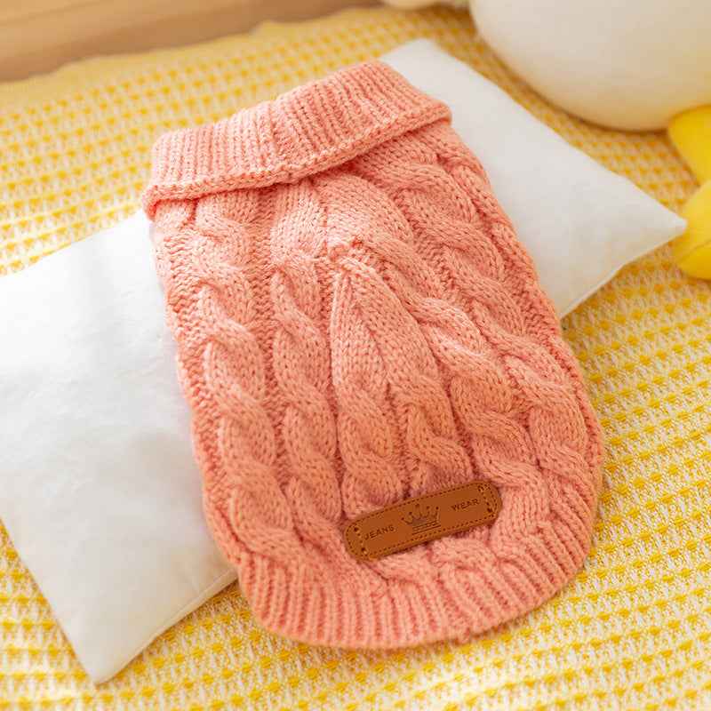 Twisted Knit Dog Sweater