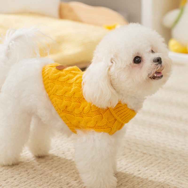 Twisted Knit Dog Sweater