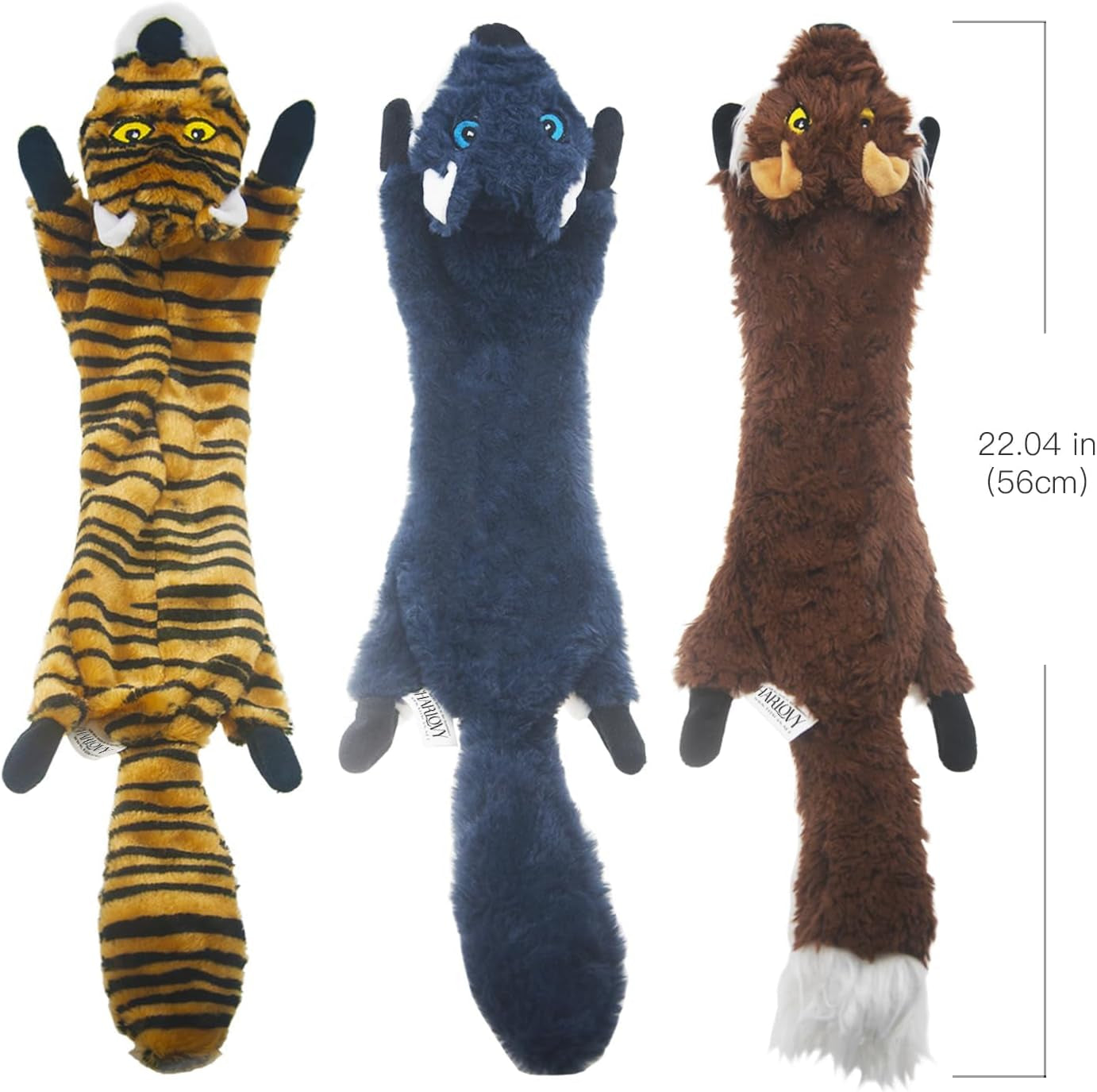 Dog Squeaky Toys 5 Pack, Pet Crinkle Toy No Stuffing Animals Plush, Dog Chew for Large and Medium, Doggie Teething for Boredom