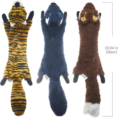 Dog Squeaky Toys 5 Pack, Pet Crinkle Toy No Stuffing Animals Plush, Dog Chew for Large and Medium, Doggie Teething for Boredom