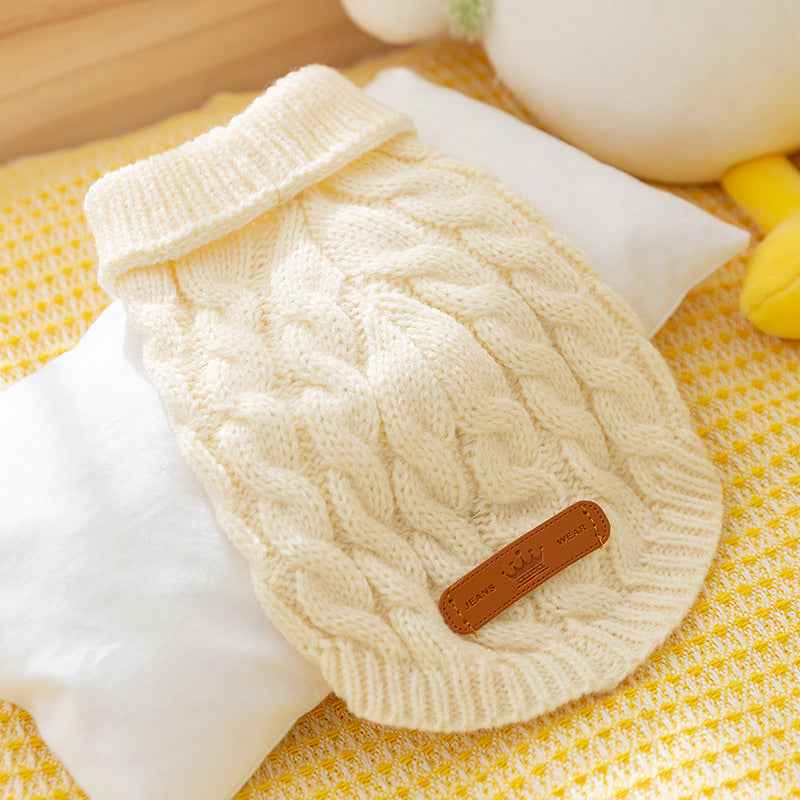 Twisted Knit Dog Sweater