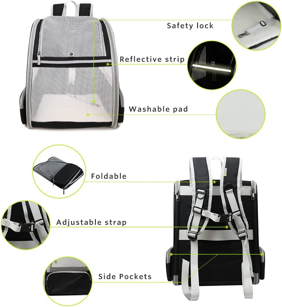 Revolutionary Bubble Backpack Pet Carrier for Cats and Dogs - Stylish Black Design