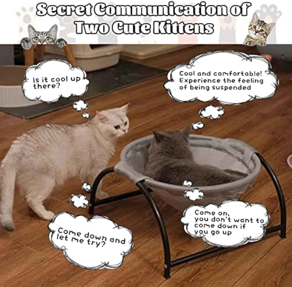 Breathable & Removable  Cat Hammock Bed For Indoor Cats Washable & Comfortable Pet Hanging Nest For Cats