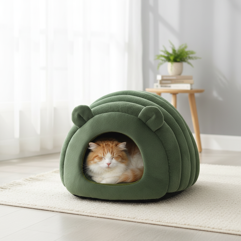 Winter Cat Cave Bed